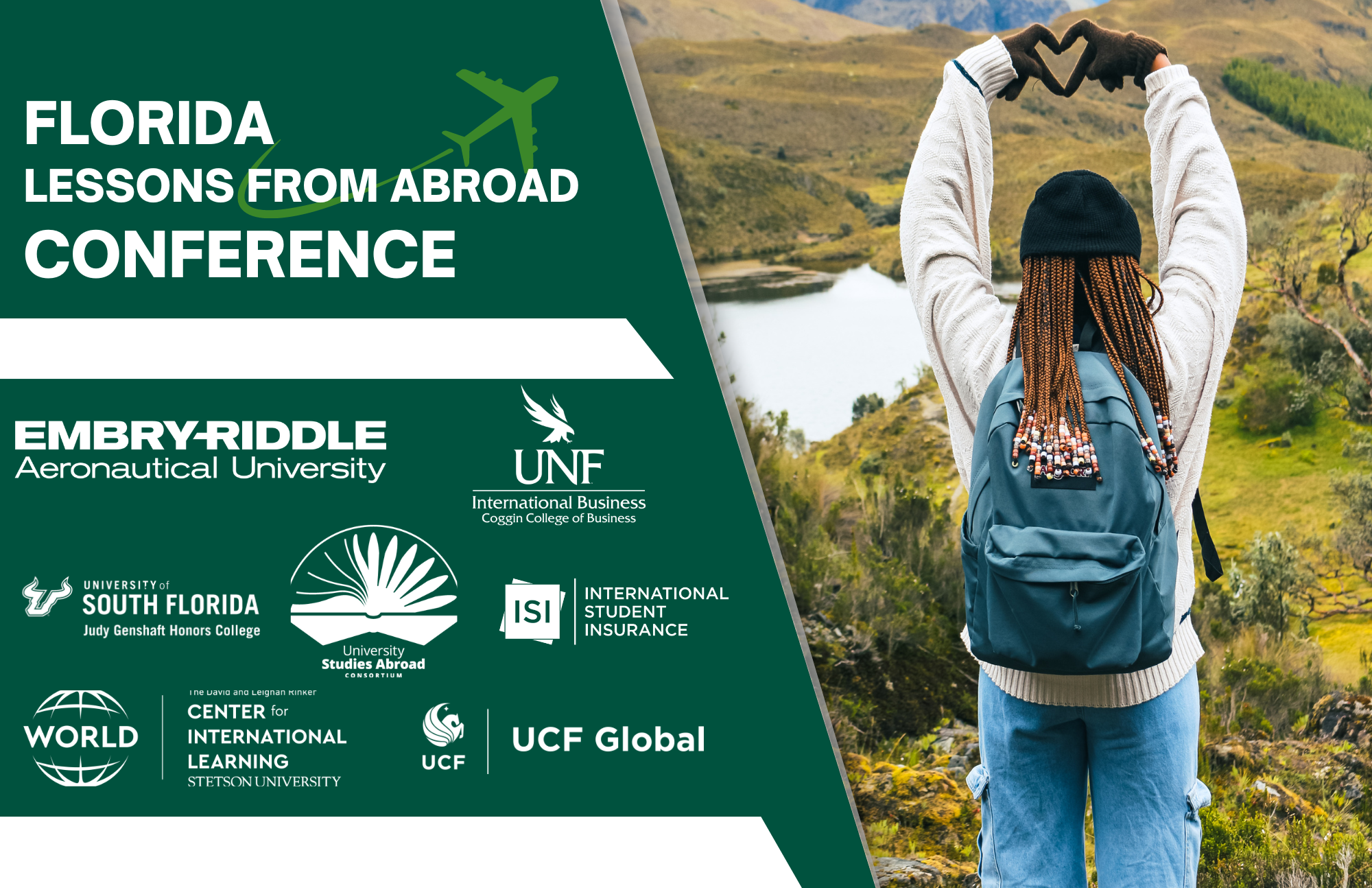 Florida lessons from abroad conference poster with university sponsor logos